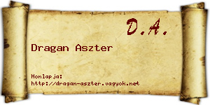Dragan Aszter névjegykártya